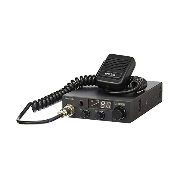 Uniden PRO510XL Pro Series 40-Channel CB Radio. Compact Design. Backlit LCD Display. Public Address. ANL Switch and 7 Watts of Audio Output. Unique PLL Circuit. S/RF LED Meter. , Black