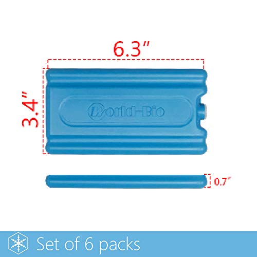 Lunch Box Ice Pack 6 Pack, Freezer Lunch Pack Reusable Long Lasting For Lunch Bags, Coolers, Cooler Bag For Work, School, Picnic, Perfect For Camping Accessories Keep Food Beverage Cold Fresh, Blue #TOP1