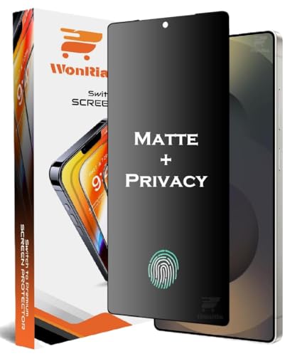 Image of WonRia Pack 1- Matte Privacy Tempered Glass Compatible with Samsung Galaxy S26 Ultra 5G [FingerPrint Unlock] Screen Guard Protector | Anti-Spy | Anti Glare| Case Friendly - Installation Kit