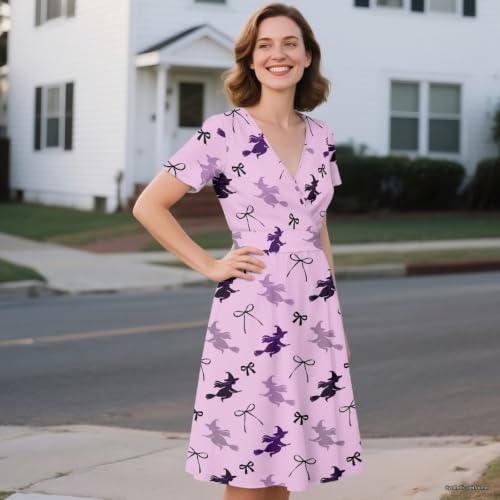 Image of Women's Summer Dresses Short Sleeve Formal Dresses with Pockets