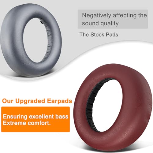 Image of SOULWIT Earpads Cushions Replacement for Sony PlayStation 5 Pulse PS5 3D Wireless Headset, Ear Pads Cushions with Soft Protein Leather, Noise Isolation Foam - PL Burgundy