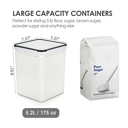 image for Large Food Storage Containers 5.2L / 176oz, Vtopmart 4 Pieces BPA Free