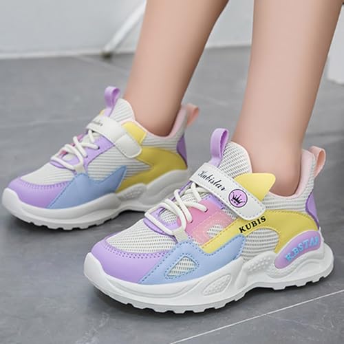 IWIHMIV Girls Sneakers Casual Sports Shoes Non Slip Lightweight Breathable Tennis Athletic Running Shoes for Toddler4
