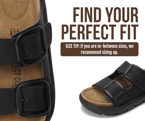Image of Project Cloud 100% Genuine Leather Platform Sandals Women Footwear - Wedge Chunky Slides for Women 2026 with Memory Foam Insole & Cork Footbed Womens Sandals (GreeceChunky)