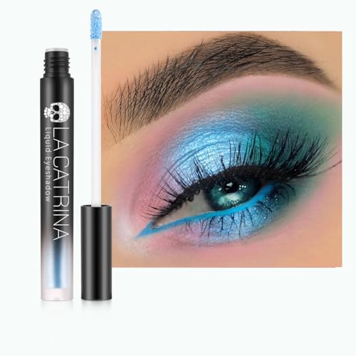 Liquid Metallic Eyeshadow, Pigmented Light Blue Sparkle Eye Shadow Liquid