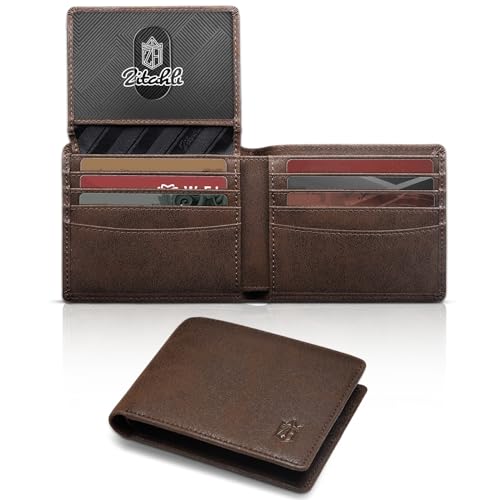 Zitahli wallet for Men 12 Card Holder Slim Rfid Leather 2 ID Window Men's Wallet With Gift Box
