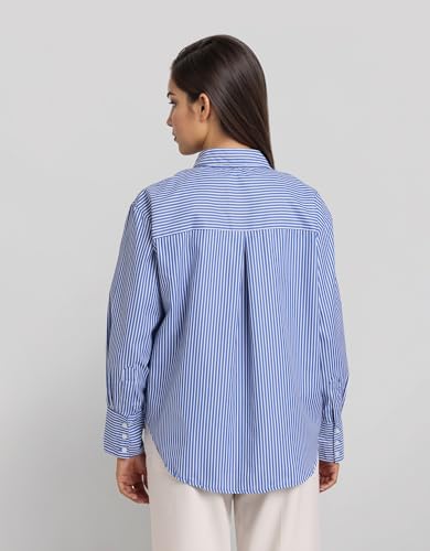 Image of Style Quotient Women Solid Smart Casual Oversized Polycotton Shirt