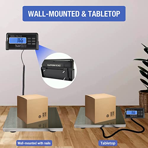 Large 440Lbs Shipping Scale, 15"X 12" Platform Heavy Duty Stainless Steel Platform For Postal Industrial Floor Busniess Office Home Warehouse Package Lugggage #TOP6