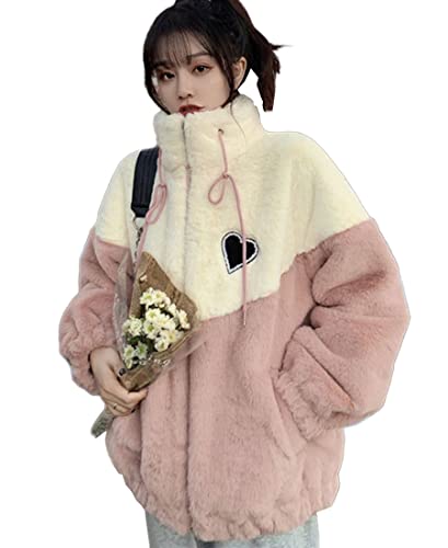 [YUANYUAN] ���f�B�[�X �{�A�u���]�� �{�A�W���P�b�g �t�@�[�R�[�g �t���[�X �A�E�^�[ �{�A�R�[�g �W���P�b�g �є�R�[�g �J���[�}�b�`���O �n�b�g�� �ӂ�ӂ� �������� ������� �h�� �g���� ���� �J�W���A�� ���� �H �~ (�s���N,XL)