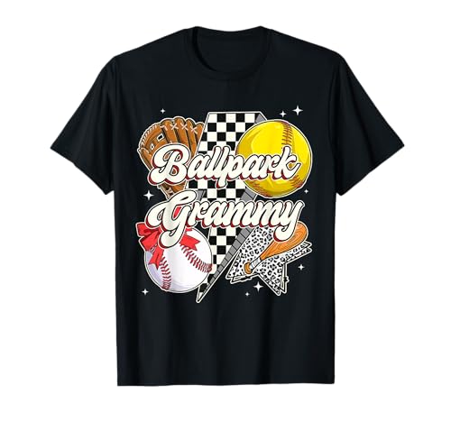 Ballpark Grammy Tball Baseball Softball Grandma Mother's Day T-Shirt