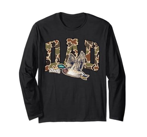 Camo Dad EST 2026 Duck Hunting New Dad 2026 Father's Day Long Sleeve T-Shirt
