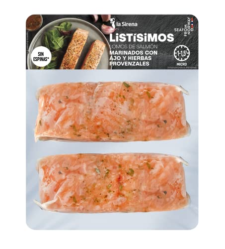 La Sirena Lomos de Salmón con Ajo y Hierbas Provenzales, 250g (Congelado)