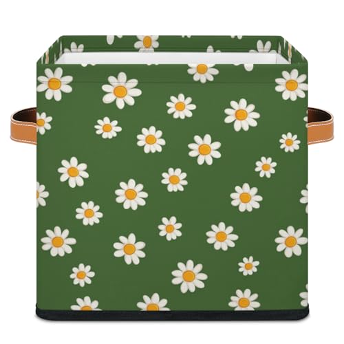 Image of YCCZCPRL 20250829 (96) 11 Inch Fabric Storage Cube with Handles, Collapsible Storage Basket for Shelves, Square Storage Bin Canvas Closet Organizer for Decor