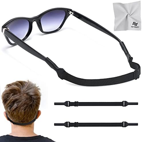 NETTEMPT Glasses Straps, Adjustable Eyewear Retainer (2 Pcs 13inch) - No Tail Sunglasses Strap For Men's Glasses Straps, Kids' Glasses Straps, Women's Glasses Straps