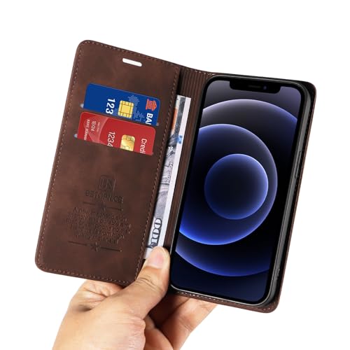 Capa Carteira Flip para iPhone 12 Mini Capinha de Couro com Suporte de Cartão Suporte Magnético para