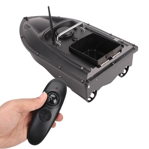 Image of Airshi ABSStainless Steel RC Fish Lure Boat, 3H Standby Time Fish Bait Boat Finder, for Wild Fishing Pool Lake Sea Fishing (Black)