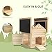 PawHut Duck Coop, Wooden Duck House, Outdoor Small Animal House with Openable Roof, Double Doors, Removable Base for 1-3 Ducks, Chickens, Rabbits, Cats, Natural Wood