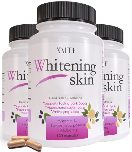 VAITE Glutathione Whitening Pills - Dark Spots & Acne Scar Remover - Vegan Skin Bleaching Pills with...