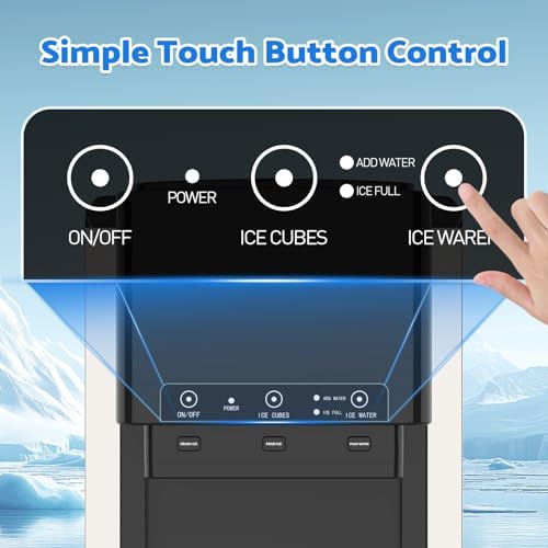 3-in-1 Countertop Ice Maker, 20KG/24H, Crushed Style Ice Crusher and Cube Maker, with Cold Water Dispenser