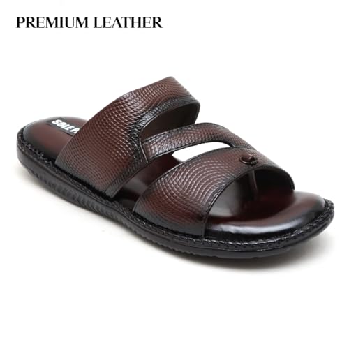 Image of Solepatch Men's Synthetic Leather Lightweight Comfortable Indoor Outdoor Daily Use Casual Slipper