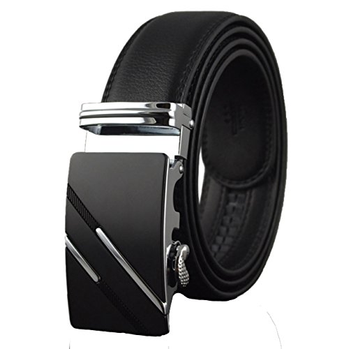 seven wolves Men's Automatic Ratchet Belt Leather Business Casual Style Slide belt