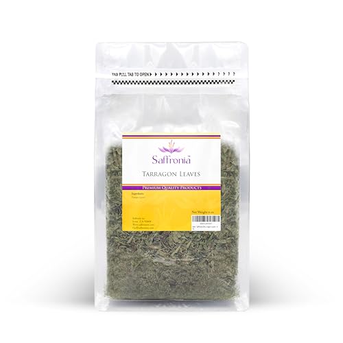 Saffronia Dried Tarragon Flake, All Natural Vegan Friendly Dried Leaves, Carefully Packaged In Resealable Bag, Ideal for Mexican, Indian, Mediterranean and Asian Cuisine - 6 Oz (170 g)