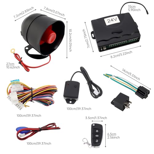 Image of Universal 24V Auto Car Alarm Keyless Entry System for Truck /SUV with Remote Control, Car Alarm Security System