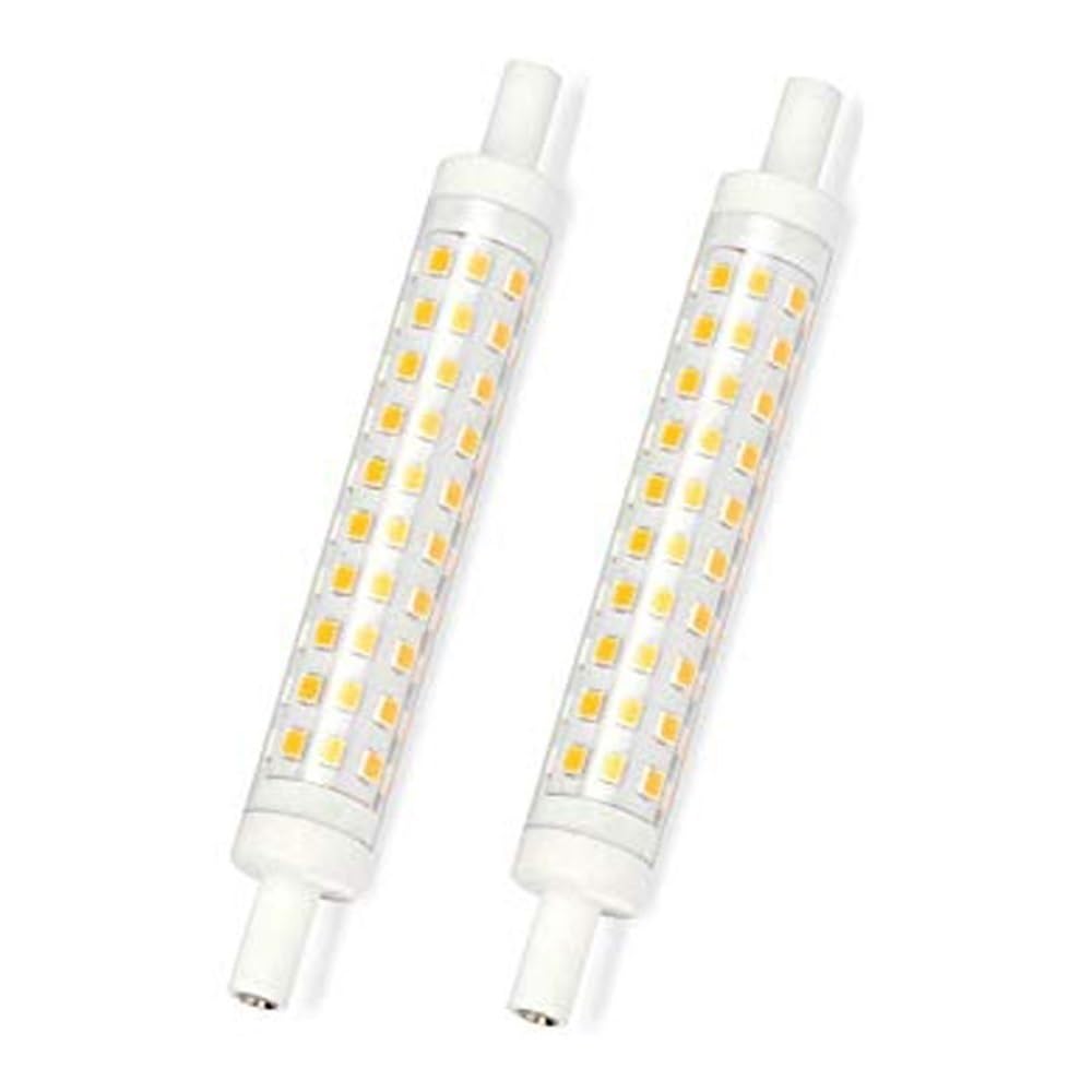 YSJX lighting, Paquete de 10 bombillas LED R7s AC220V 10W 80LED-2835SMD cerámica 118mm iluminación de 360 ​​grados Bombillas para el hogar(Cold white)