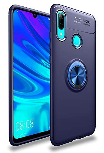 SORAKA Case for Huawei P Smart 2019 with Ring Holder Soft TPU Slim Fit Case Huawei P Smart 2019 Case with Metal Plate for Magnetic Car Phone Holder Blue
