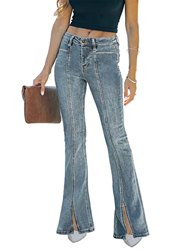 Women's Flare Bell Bottom Jeans Mid-Rise Bootcut Jean Stretch Denim Pants