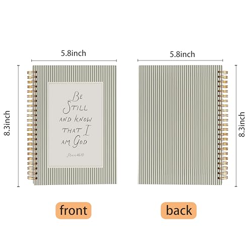 Carnet chrétien à rayures vertes de 14x21 cm avec spirales - 5