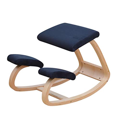 Ergonomic Kneeling Chair, Rocking Posture Wood Stool for Home Office & Desk Chair