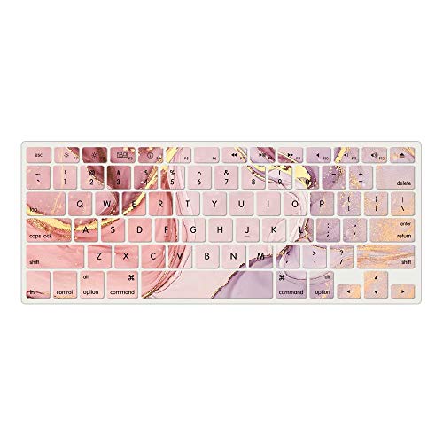 Image of FANCITY MacBook Pro 15 Inch with Touch Bar Case, Slim Rubberized Plastic Hard Case Cover Shock Proof Protective Case with Keyboard Cover for MacBook Pro 15 Inch 2016-2019, Pink Marble