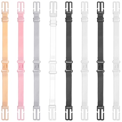 8PCS Women's Non-slip Elastic Bra Strap Holder for Slipping, Adjustable Bra Strap Holder Back - Conceal Straps Keep Bra Straps In Place