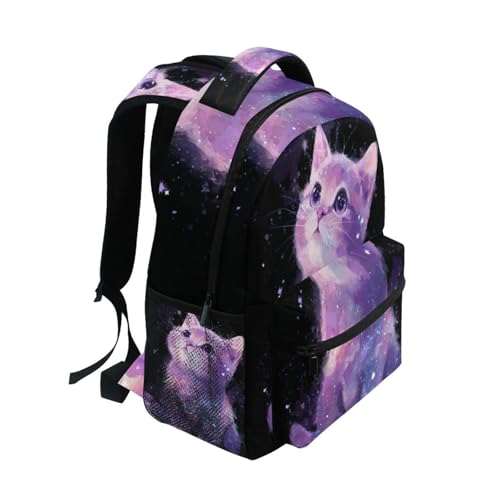 Cute Space Galaxy Cat Boys Girls Kids School Backpacks Bookbag, School Bag Travel Backpack Daypack2