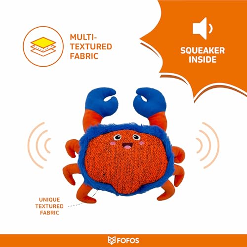 Image of BarkButler x FOFOS Summer Soft Dog Toy Crab - Plush & Squeaky Toys for Dogs, Dog Toys for Medium Dogs (0-20kgs) - Red