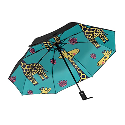 Parapluie pliant automatique motif girafe pour ne plus craindre le vent fort