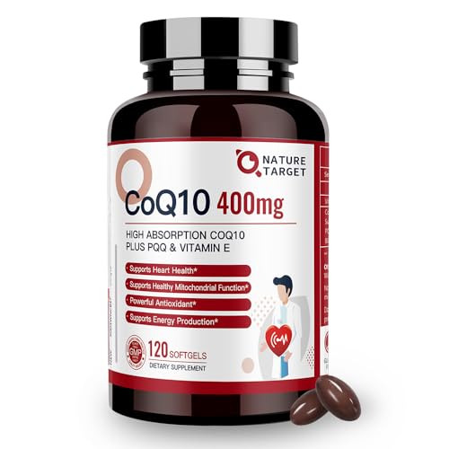 Image of NATURE TARGET CoQ10 400mg Plus PQQ with Vitamin E, 120 Servings