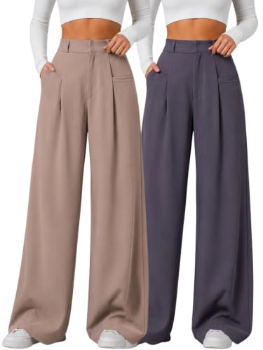Image of GRECIILOOKS Trousers for Woman | Womens High Rise High Waist Flared Korean Style | Formal Pant for Women Office Wear| Track Pants for Womans Elegant for College & Events (Available in Plus Size)