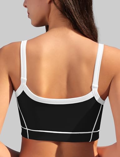 Scoop Neck Line Design Sports Bras for Women Soft Light Support Removable Pads Yoga Workout Crop Tank Tops2
