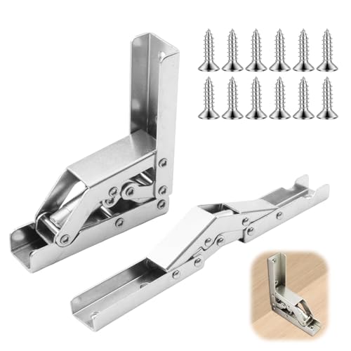Bisagra Plegable de 90 Grados Soporte Oculto Acero Niquelado para Muebles de Cocina y Gabinetes Conexión Estable y Duradera 2 Piezas
