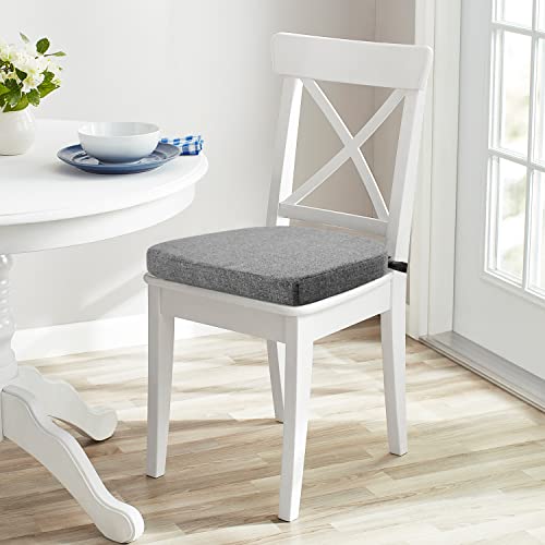 Wellsin Chair Cushions For Dining Chairs 4 Pack - Kitchen Chair Cushions With Ties And Non-Slip Backing - Dining Chair Pads 16"X16"X2", Dark Gray #TOP6