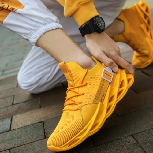 Breathable Mesh Stylish High Top Slip On Sneakers for Men Lightweight Blade Sole Design Sports Streetwear Shoes for Running Walking Gym Fashion Daily Wear2