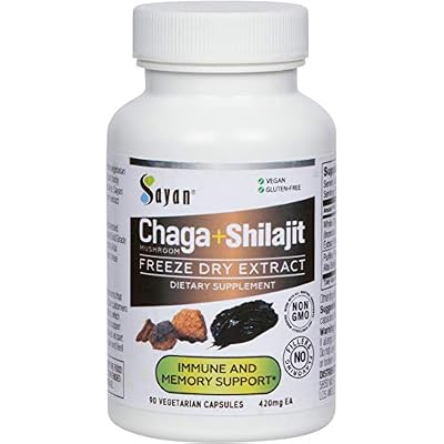 Sayan Mushroom Power Immune Boost Bundle - Chaga with Shilajit & 7 Mushroom Extract Capsules - Mushroom Supplement for Immune Support, Energy, and Antioxidant Defense (90 Capsules Each)
