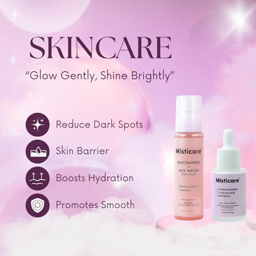 Image of Hydration and Clarity Kit Niacinamide Kojic Acid Serum and Rice Water Face Wash Combo for Even Hydrated Looking Skin Daily Skincare Set for Men and Women Gentle Cleanser with Brightening Serum Routine Kit