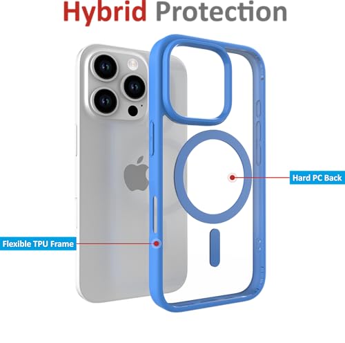 Image of for iPhone Case 16 Pro, [Anti-Yellowing Technology] [Military Grade Drop Protection] Shockproof Slim Hybrid Phone Case for iPhone 16 Pro - Sea Blue