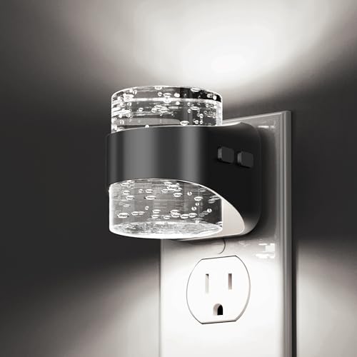 Image of L LOHAS LED Night Light, 5000K Bubble Night Lights Plug into Wall, Acrylic Night Lights with Light Sensor, Adjustable Brightness,Soft White Plug in Nightlights for Rooms Bathroom Hallway