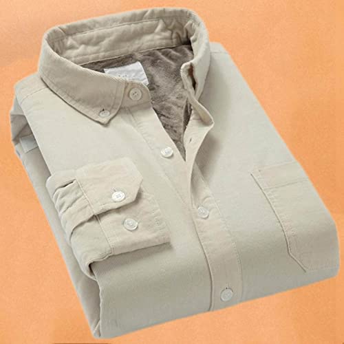 Chemise thermique homme en velours côtelé épais veste blanche automne hiver