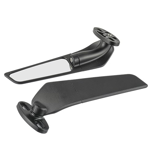 Modified Motorcycle Rearview Mirror,1 Pair Adjustable Rotating Side Mirrors,Wide Viewing Angle Wing Rearview Mirrors for Ninja 250 300 H2 H4 400 650 ZX10R ZX6R ZX 636