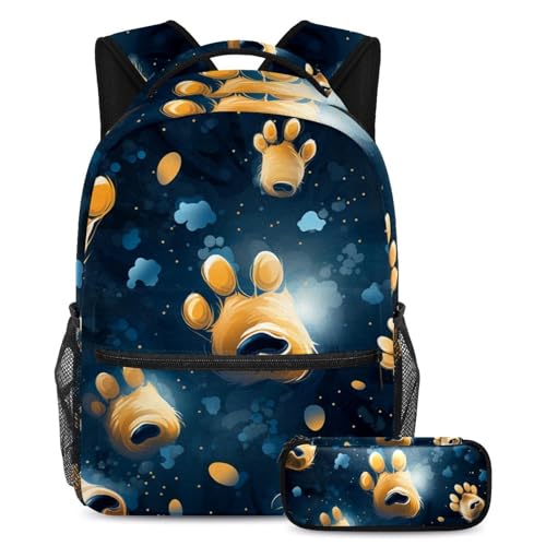 Cartable grande capacité pour ados, sac à dos pattes de chiot pour ne plus manquer de place